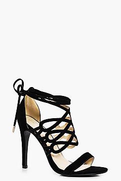 Boohoo Lucy Cage Wrap Ankle Heel