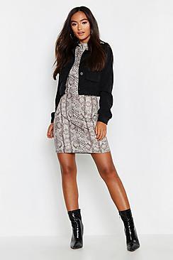 Boohoo Petite Cord Pocket Utility Trucker Jacket