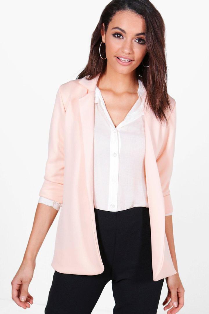 Boohoo Kate Fitted Blazer Nude