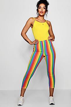 Boohoo Madison Rainbow Skinny Crepe Leggings