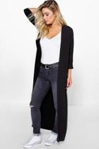 Boohoo Isabella Turn Up Cuff Maxi Duster Black