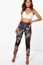 Boohoo Petite Freya Floral High Waisted Skinny Trouser
