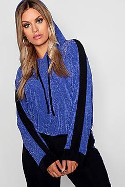 Boohoo Plus Contast Glitter Hoody