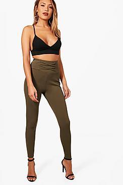 Boohoo Corset Detail Crepe Leggings