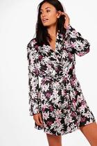 Boohoo Jasmine Printed Kimono Robe