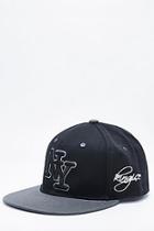 Boohoo Black Ny Embroidered Snapback Cap