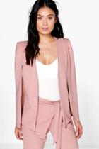 Boohoo Alexis Tailored Crepe Cape Rose