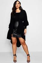 Boohoo Plus Ellie Tie Front Ruffle Kimono Jacket