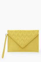 Boohoo Jo Quilted Flap Wristlet Clutch