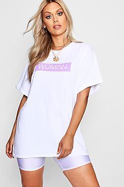 Boohoo Plus Anna Woman Pastel Slogan Tee