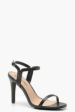 Boohoo Extra Wide Fit Croc 2 Part Heels
