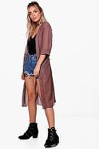 Boohoo Heather Belted Chiffon Kimono