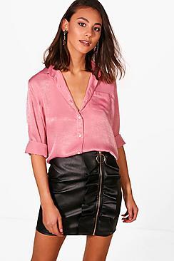 Boohoo Ellie Silky Woven Shirt