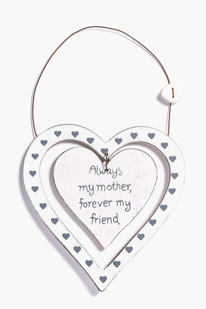 Boohoo Always My Mother Heart Plaque Cream