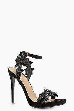 Boohoo Una Glitter Star 2 Part Heels