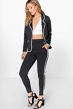 Boohoo Lacey Contrast Trim Skinny Trouser
