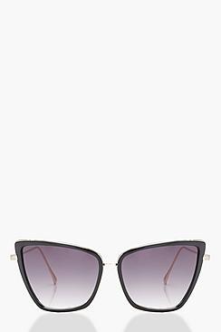 Boohoo Sophie Black Cat Eye Sunglasses