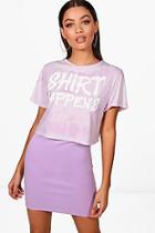 Boohoo Elisha Tie Dye Slogan Crop Tee