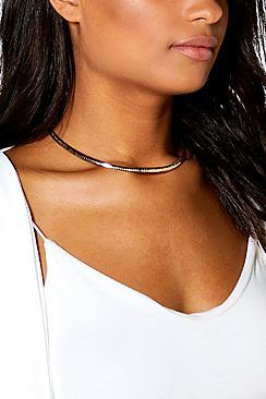 Boohoo Sarah Metallic Delicate Choker