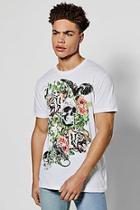 Boohoo Floral Skull Print T Shirt
