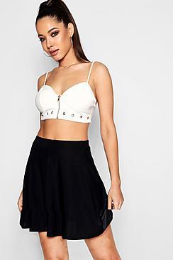 Boohoo Becky Slinky Skater Mini Skirt