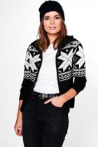 Boohoo Lily Snowflake Fairisle Cardigan Cream