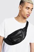 Boohoo 3d Front Pocket Faux Leather Bum Bag