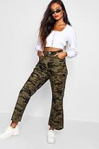 Boohoo Camo Wide Leg Denim Jeans