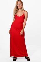 Boohoo Plus Selina Strappy Maxi Dress Red