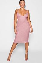 Boohoo Plus Glitter Lurex Double Strap Midi Dress