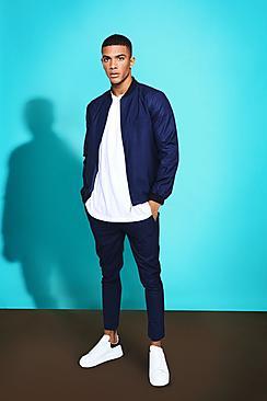 Boohoo Pinstripe Bomber Jacket Smart