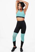 Boohoo Georgie Fit Mesh Insert Running Leggings Mint