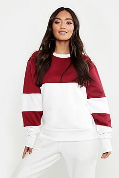Boohoo Petite Colour Block Sweat Top