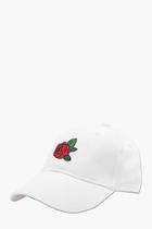 Boohoo Rose Embroidered Snapback Cap