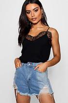 Boohoo Lily Lace Trim Strappy Cami Top