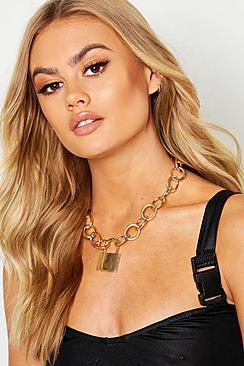 Boohoo Statement Padlock & Chunky Chain Necklace