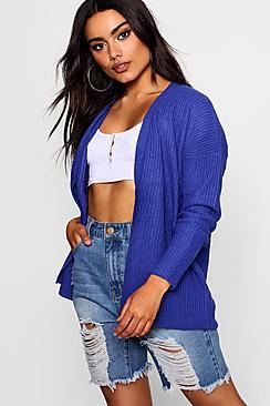 Boohoo Boxy Cardigan With Fisherman Rib