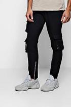Boohoo Cargo Jersey Joggers With Zips And D-ring Detail