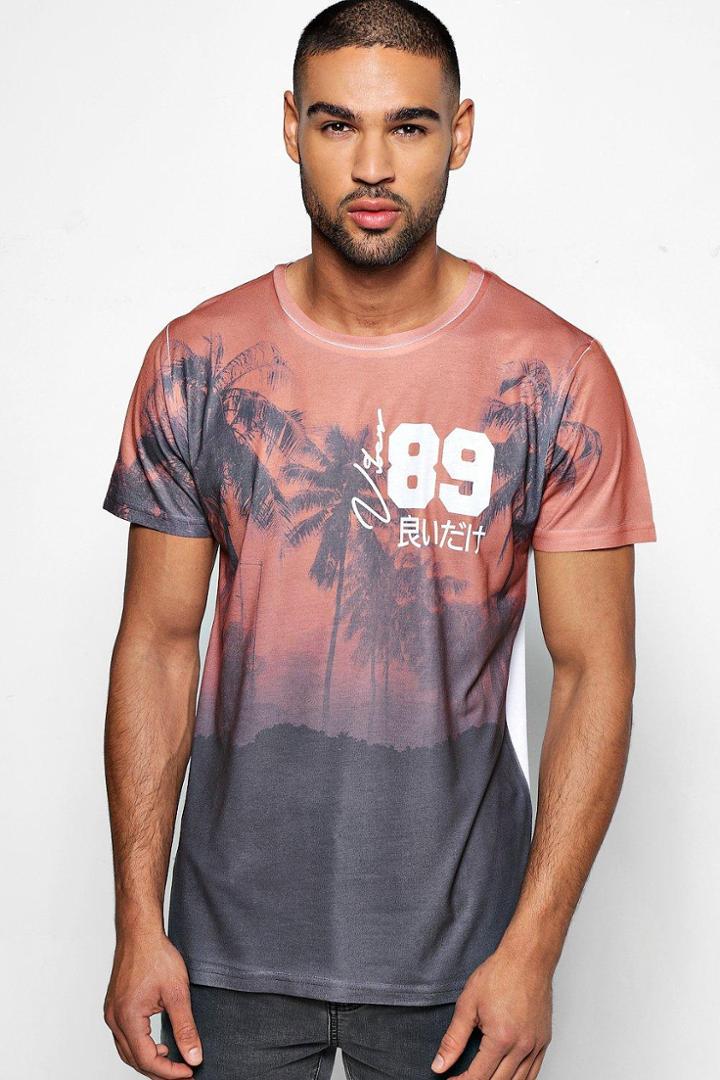 Boohoo Palm 89 Sublimation T Shirt Rust