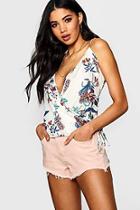 Boohoo Laura Floral Woven Wrap Front Cami