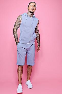 Boohoo Sleeveless Pique Over The Head & Short Set