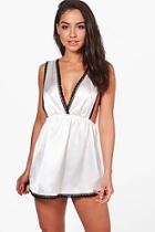 Boohoo Martha  Bridal V Neck Satin Night Dress