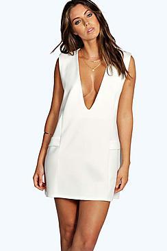 Boohoo Juliet Deep Plunge Shift Dress