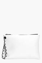 Boohoo Lucie Chain Handstrap Clutch Bag White