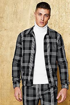 Boohoo Exaggerated Check Coach Jacket