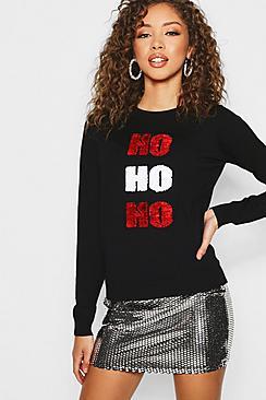 Boohoo Christmas Fine Gauge Jumper With Sequins