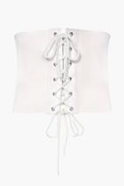 Boohoo Harriet Lace Up Stretch Corset Belt White