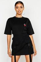 Boohoo Cherry Embroidery Pocket T-shirt