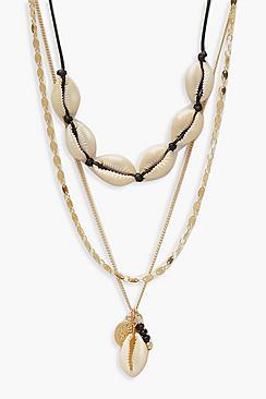 Boohoo Shell Choker & Layered Necklace