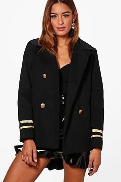 Boohoo Short Military Wool Look Coat
